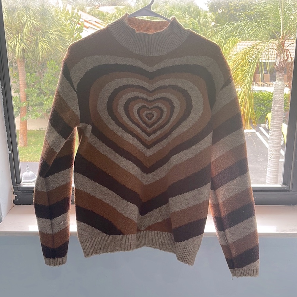 Brown Heart Cardigan